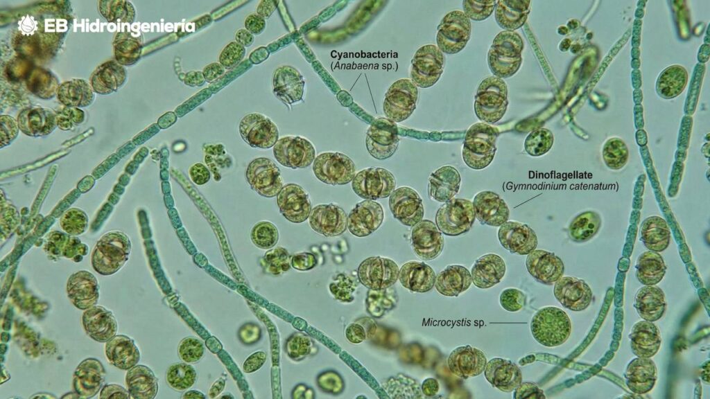 Advertencia por floraciones algales en playa de Uruguay, asociadas a la presencia de cianobacterias y deterioro de la calidad del agua.